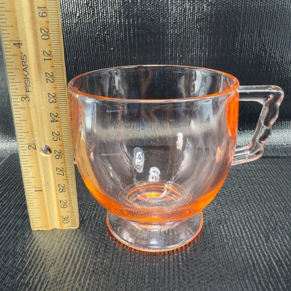 Vintage Pink Depression Glass Sugar And Creamer Set 2 Glassware Bright Orange - Picture 4 of 12